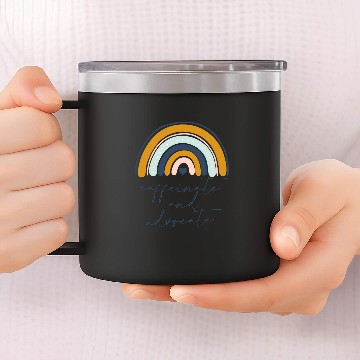Discover Caffeinate And Advocate Awareness SLP Special Ed Worker 14oz Stainless Steel Tumblers