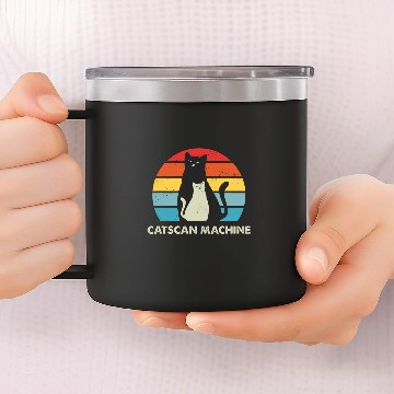 Discover CATscan Machine Cat Lover Funny Kitten Humor 4 Baseball Tees 14oz Stainless Steel Tumblers