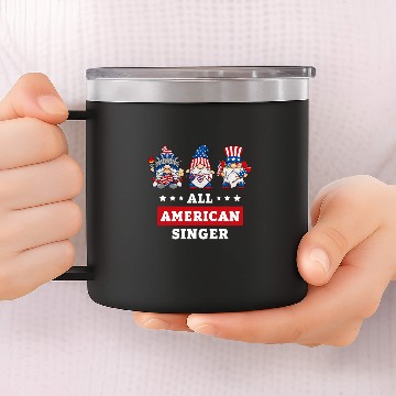Discover Singer Gnomes July 4th American Flag USA 14oz Stainless Steel Tumblers
