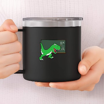 Discover Funny Dinosaur Teacher Cool Professor Dino Teaching Zip 14oz Stainless Steel Tumblers
