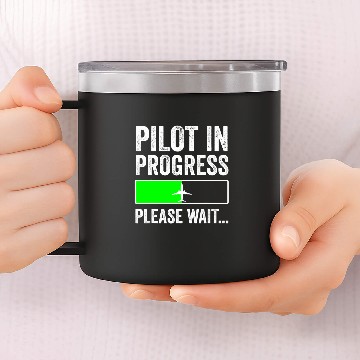 Discover Funny Flight School Student Pilot In Progress Baseball Tees 14oz Stainless Steel Tumblers