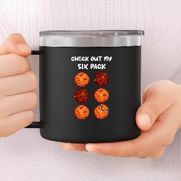Discover Check Out My Six Pack Chocolate Chip Cookie Funny Workout 14oz Stainless Steel Tumblers