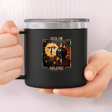 Discover Solar Eclipse America October 14 Abstract Art 14oz Stainless Steel Tumblers