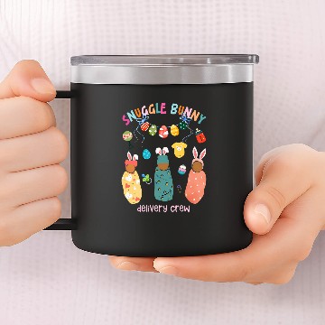 Discover Snuggle Bunny Delivery Crew Happy Easter Day LD nurses 14oz Stainless Steel Tumblers