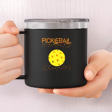 Discover Dot Circle Pattern Pickleball Player 14oz Stainless Steel Tumblers