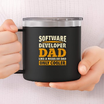 Discover Software Developer Dad Computer Programmer Coding 4 Zip 14oz Stainless Steel Tumblers