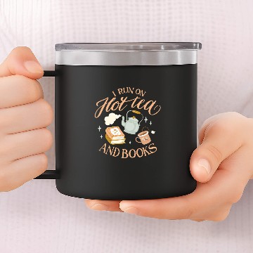 Discover I Run On Hot Tea And Books Zip 14oz Stainless Steel Tumblers