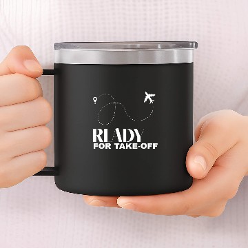 Discover Ready for takeoff airplane route map flight 14oz Stainless Steel Tumblers