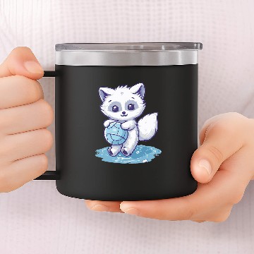 Discover Cute Arctic Fox Water Polo Zip 14oz Stainless Steel Tumblers