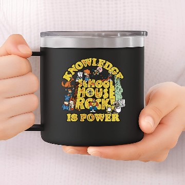 Discover Schoolhouse Rock Knowledge Is Power Logo Group 14oz Stainless Steel Tumblers