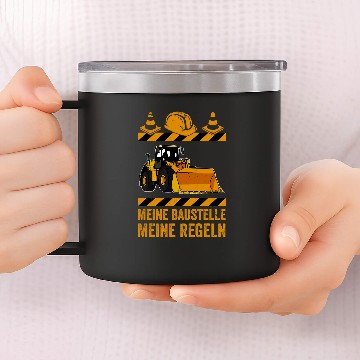 Discover Wheel loader construction site building worker 19 Baseball Tees 14oz Stainless Steel Tumblers