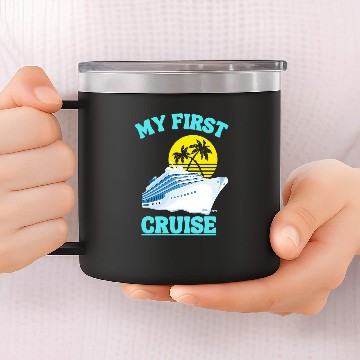 Discover My First Cruise Boat Baseball Tees 14oz Stainless Steel Tumblers