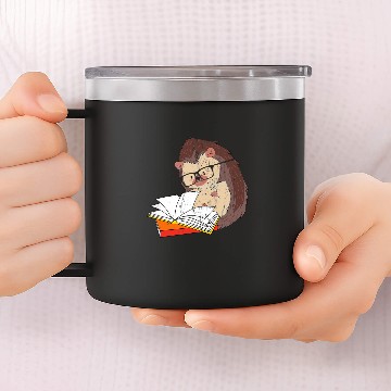 Discover Cute Wildlife Forest Animal Bookworm Book Reading Hedgehog Baseball Tees 14oz Stainless Steel Tumblers
