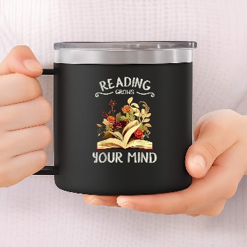 Discover Garden Reading Funny Wildflowers Book Reading 6 14oz Stainless Steel Tumblers