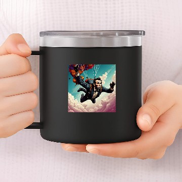 Discover Abraham Lincoln Skydiving 14oz Stainless Steel Tumblers