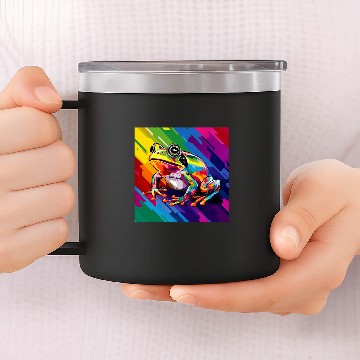 Discover Abstract Frog Rainbow Illustration 14oz Stainless Steel Tumblers
