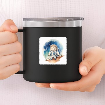 Discover Astronaut Hedgehog On Moon Space Exploration Celestial 14oz Stainless Steel Tumblers
