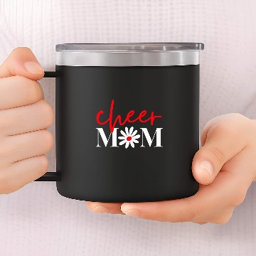 Discover Cheer Mom Red Cheerleading Floral 14oz Stainless Steel Tumblers