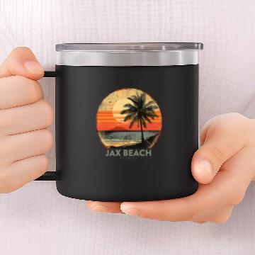 Discover Jax Beach Florida Vacation vintagess Jacksonville FL Holiday 1 14oz Stainless Steel Tumblers