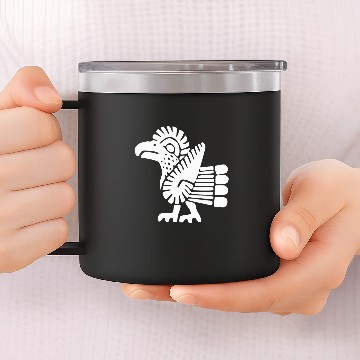 Discover Aztec Bird Symbol Baseball Tees 14oz Stainless Steel Tumblers