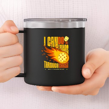 Discover Gospel Christian Pickleball Workout Scripture FaithBased 14oz Stainless Steel Tumblers