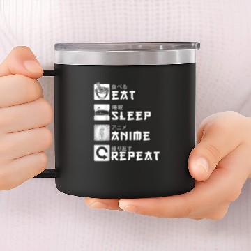 Discover Eat Sleep Anime Repeat Japanese Manga Lover Cosplay Gift 14oz Stainless Steel Tumblers