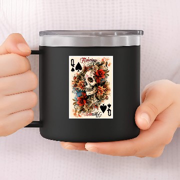 Discover A Playing Card Design Featuring The Queen Baseball Tees 14oz Stainless Steel Tumblers