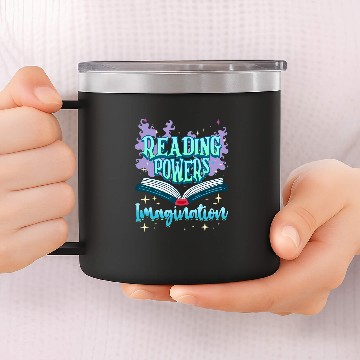 Discover Reading Powers Imagination Books Bookworm Reading Teacher 2 Baseball Tees 14oz Stainless Steel Tumblers