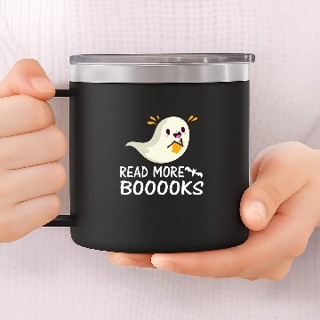 Discover Read Bookworm Boo Halloween Librarian 14oz Stainless Steel Tumblers