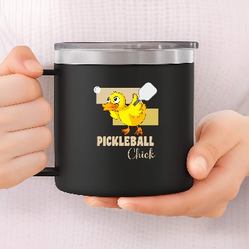 Discover Pickleball Chick Pickleball Paddle and Ball Baseball Tees 14oz Stainless Steel Tumblers