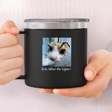 Discover Erm What the Sigma Funny Cat Meme 1 14oz Stainless Steel Tumblers