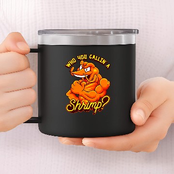 Discover Funny Shrimp Weightlifting Bodybuilder Workout Gym Muscles Baseball Tees 14oz Stainless Steel Tumblers