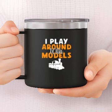 Discover I play around with Models funny RC Train Building Zip 14oz Stainless Steel Tumblers