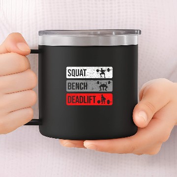 Discover Gym Workout Squat Bench Deadsslift Baseball Tees 14oz Stainless Steel Tumblers