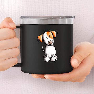 Discover Cute Jack Russell Terrier Drawing 14oz Stainless Steel Tumblers