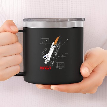 Discover NASA Space Shuttle chalk drawing Worm Logo Baseball Tees 14oz Stainless Steel Tumblers