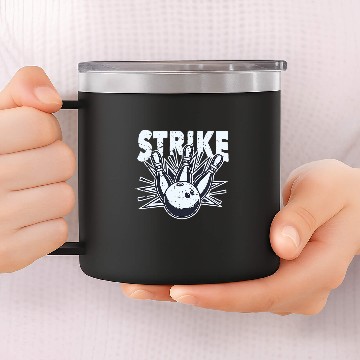 Discover Strike Bowling Baseball Tees 14oz Stainless Steel Tumblers