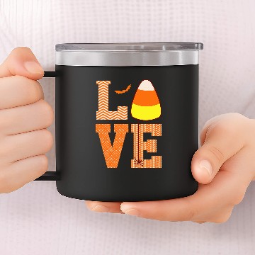 Discover Cute Love Halloween Candy Corn Baseball Tees 14oz Stainless Steel Tumblers