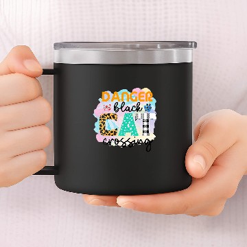 Discover Funny Danger black cats Crossing Graphic Patchwork 1 14oz Stainless Steel Tumblers