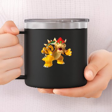 Discover Mario 14oz Stainless Steel Tumblers Super Mario Bowser 3D Poster