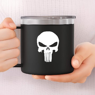 Discover Marvel Men's Punisher Classic Skull Symbol 14oz Stainless Steel Tumblers