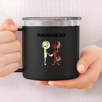 Discover Shake hands in Black Radiohead 14oz Stainless Steel Tumblers