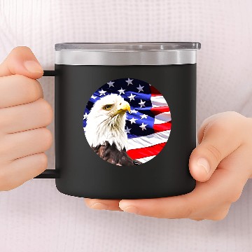 Discover Bald Eagle 14oz Stainless Steel Tumblers