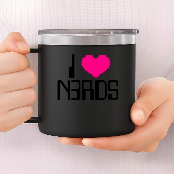 Discover I Heart Nerds Pixel 14oz Stainless Steel Tumblers