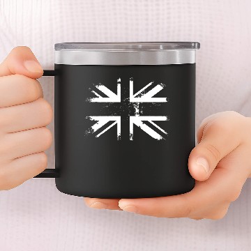 Discover Grungy Union Jack 14oz Stainless Steel Tumblers