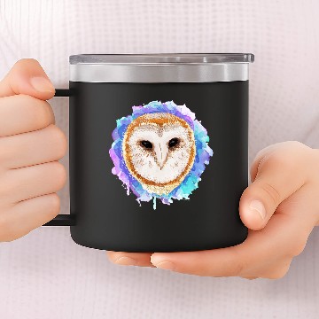 Discover Colored barn owl 14oz Stainless Steel Tumblers