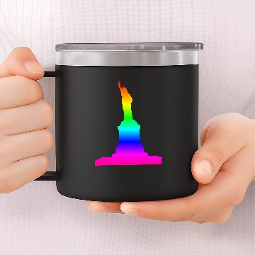 Discover Rainbow Statue Of Liberty 14oz Stainless Steel Tumblers