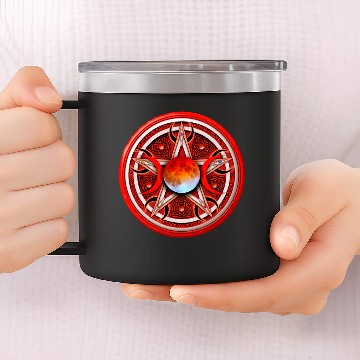 Discover Red Moon Pentacle 14oz Stainless Steel Tumblers