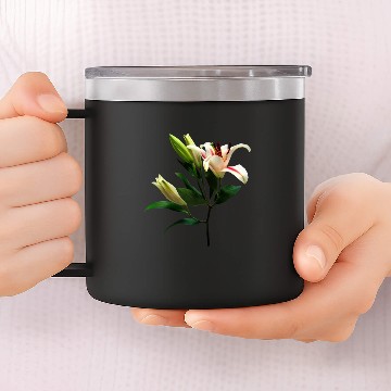 Discover Elegant Lily And Buds 14oz Stainless Steel Tumblers