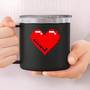 Discover 8-bit Heart 14oz Stainless Steel Tumblers